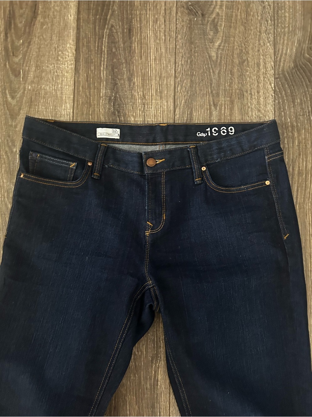 Gap 1969 Real Straight Jeans Dark Wash Denim Women’s 32 - Picture 3 of 5